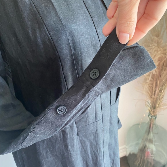 EQUIPMENT BLACK LINEN DRESS NEW fit larger - Picture 7 of 9